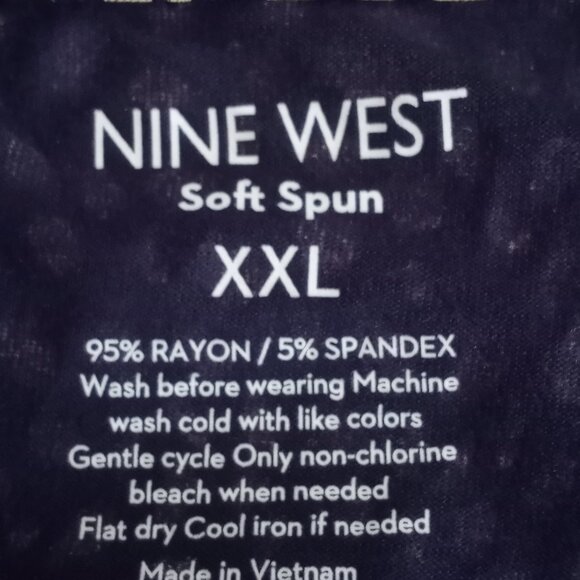 Nine West Soft Spun Navy Blue Beige Abstract Dot Print Sleeveless Tank Tunic XXL - Picture 5 of 5